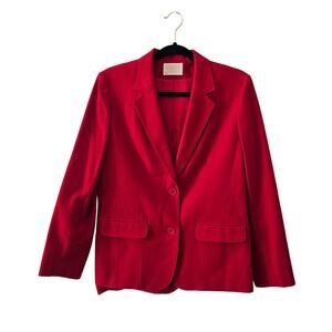 Pendleton Vintage Red Virgin Wool Two Button Blazer Size 12